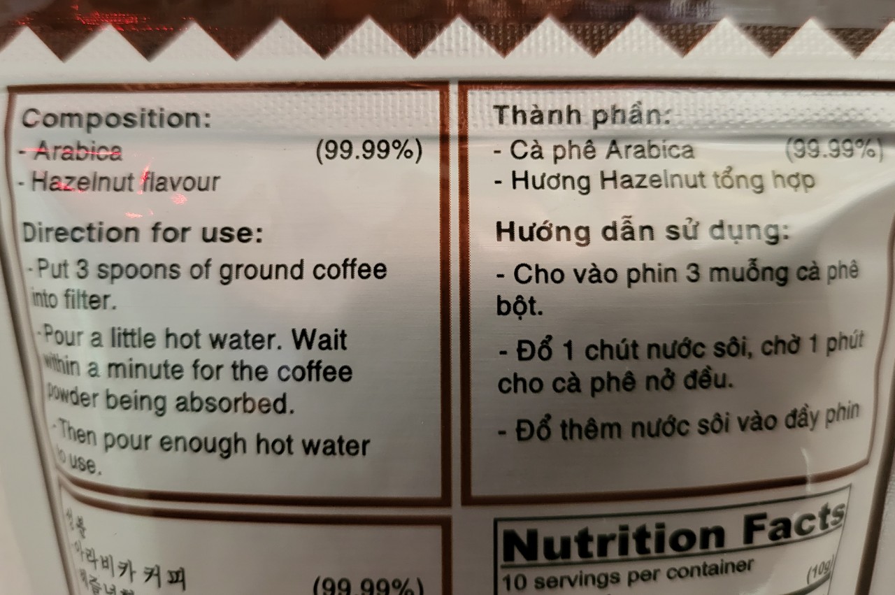 [gói NÂU 100g] CÀ PHÊ BỘT ARABICA HƯƠNG HẠT DẺ [VN] CON SOC Coffee Powder with Hazelnut Flavour