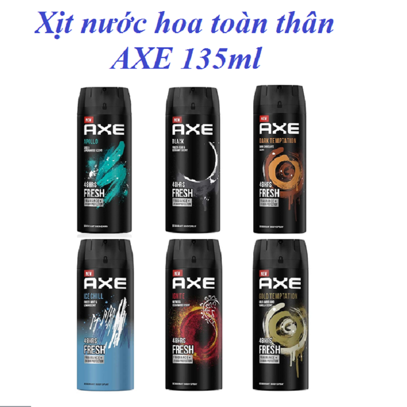 NEW Xịt khử mùi nước hoa Nam tính AXE 135ml ĐỦ LOẠI
