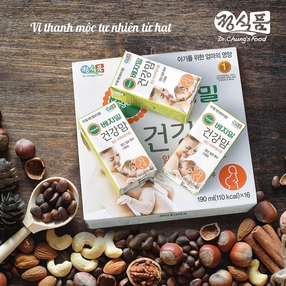 Sữa bầu Vegemil Hàn Quốc (Nguyên thùng 16 hộp x 190ml)