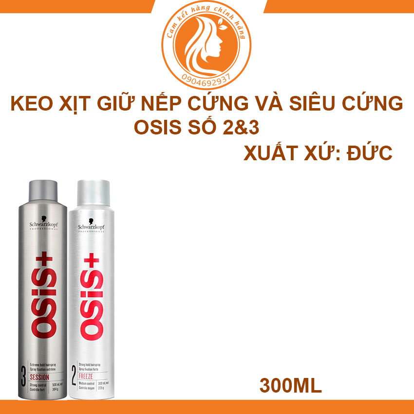 Keo xịt giữ nếp tóc cứng và siêu cứng Osis+ số 2&3