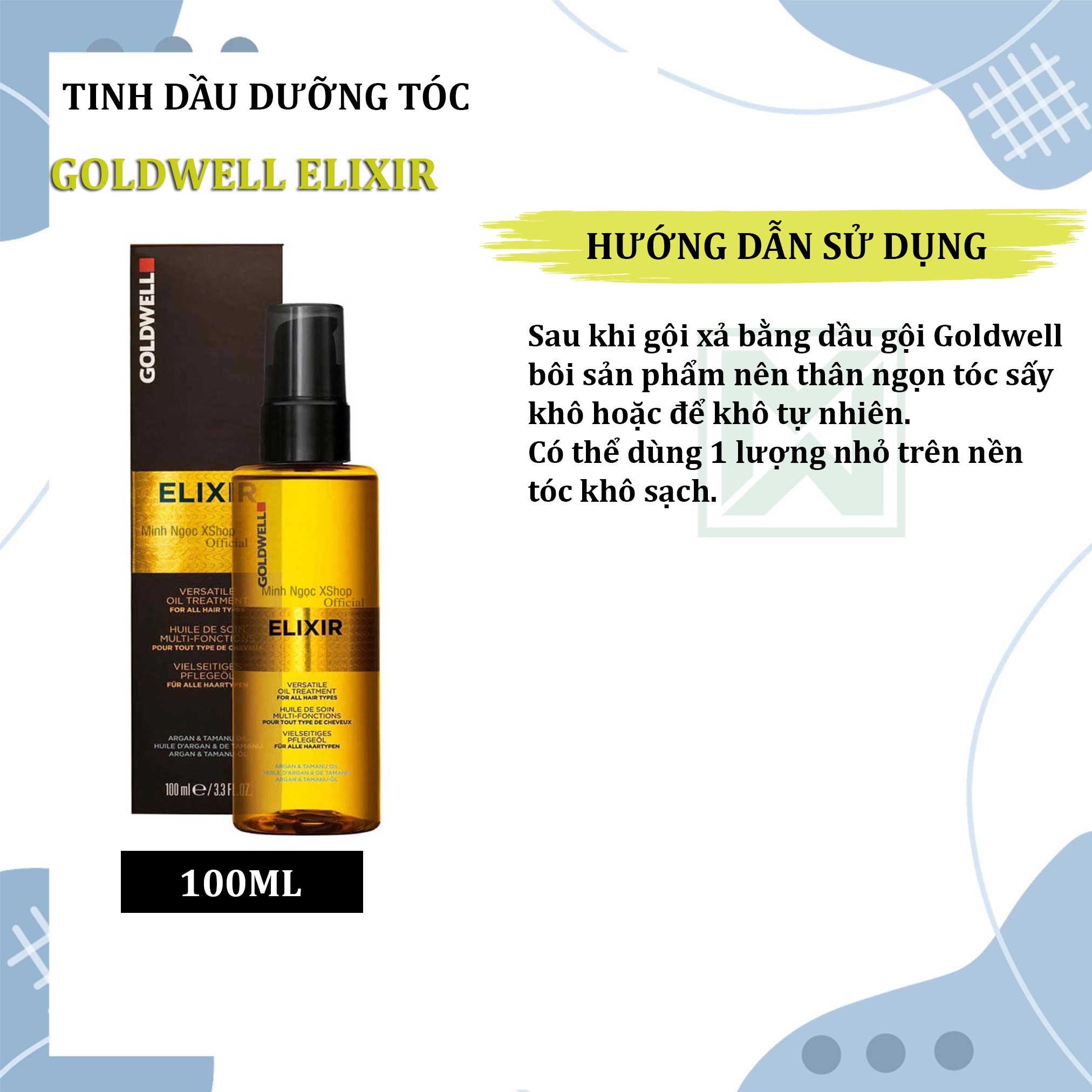 Tinh dầu dưỡng tóc Goldwell Elixir 100ml chính hãng