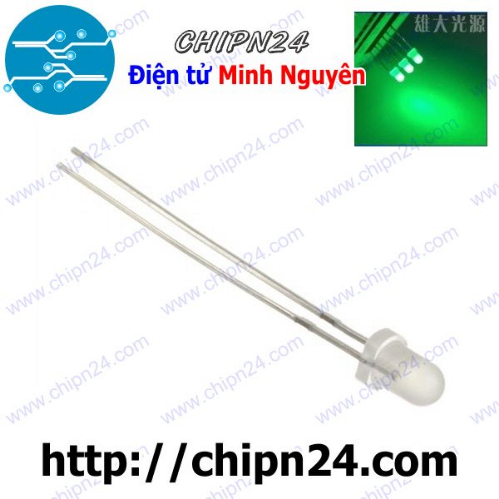 Led 3mm đục màu xanh lá
