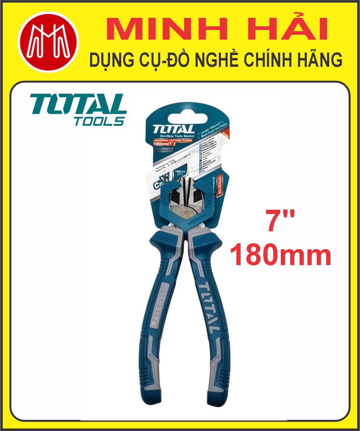 TOTAL – Kìm cắt công nghiệp cao cấp cỡ 160mm (6”). Model: THT230606. Chất liệu: Thép Cr-V