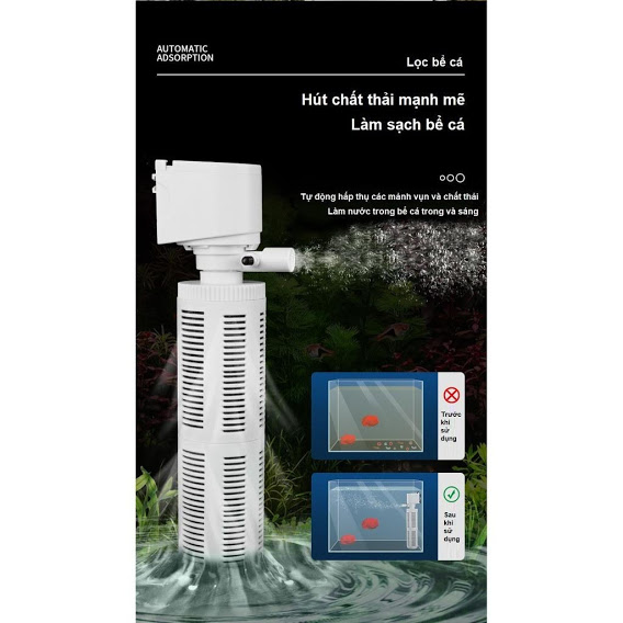 Thiết Bị Lọc Bơm Oxy mini 3 Trong 1 tròn JY
