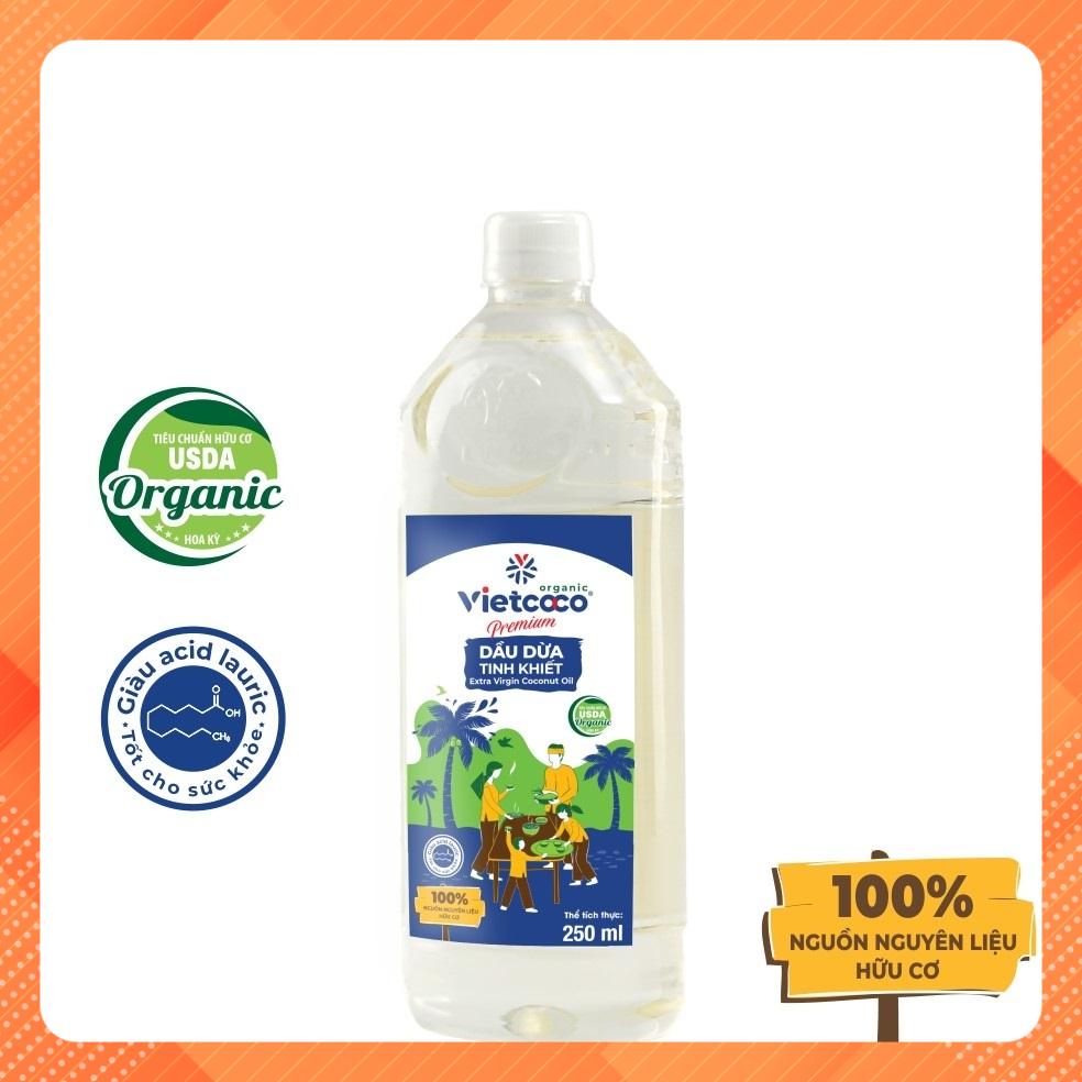 Dầu dừa tinh khiết Vietcoco - chai pet 250ml