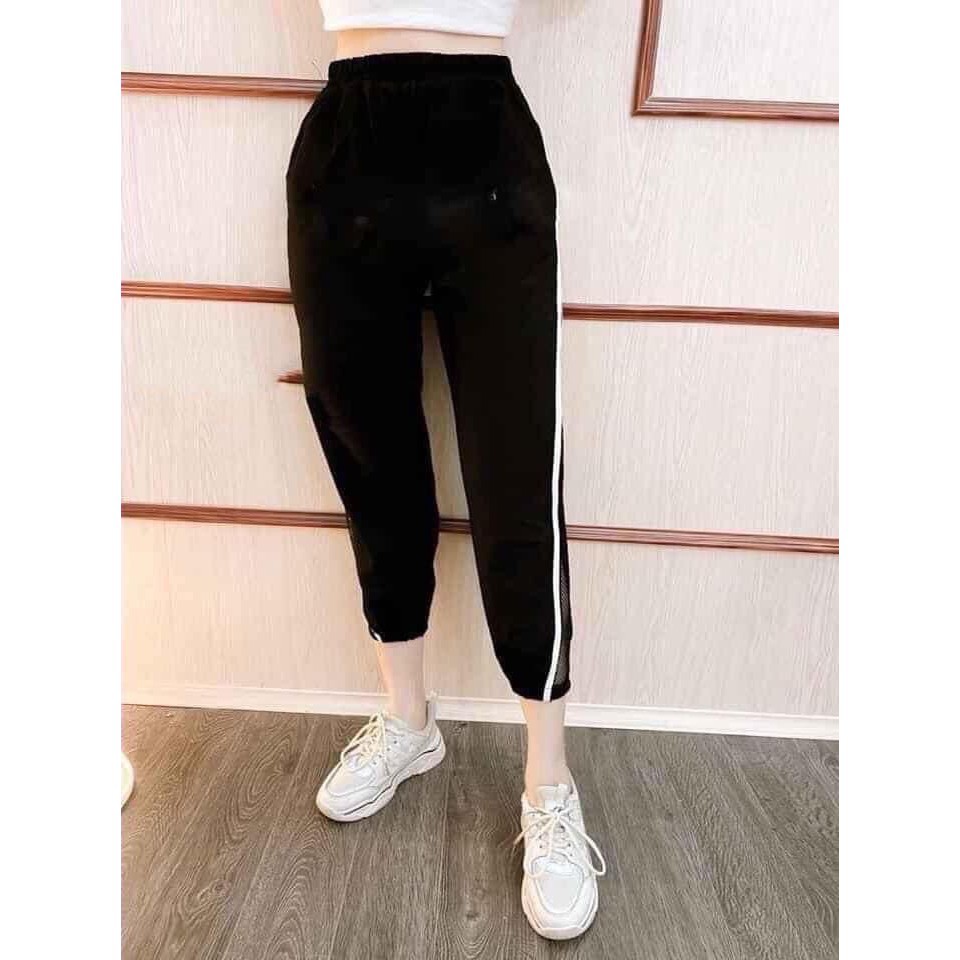 quần baggy đũi sọc phối lưới hót hít