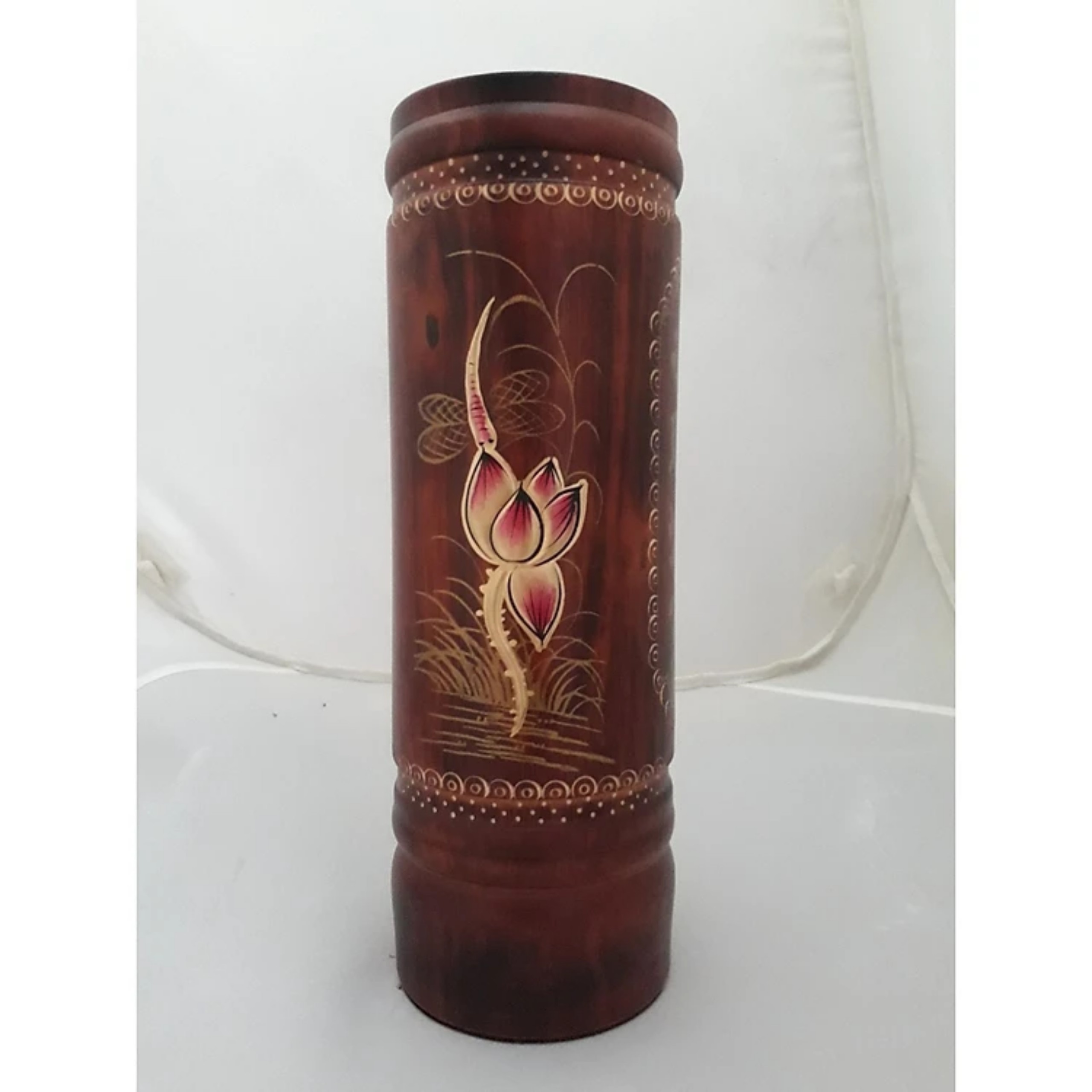 { Siêu sale} Ống Nhang Gỗ Hoa Sen 27x8x8 cm