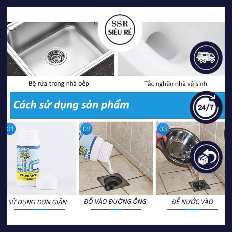 Bột Thông Cống WLLD TORNADO 110g, Thông Bồn Rửa Chén Thoát Nước
