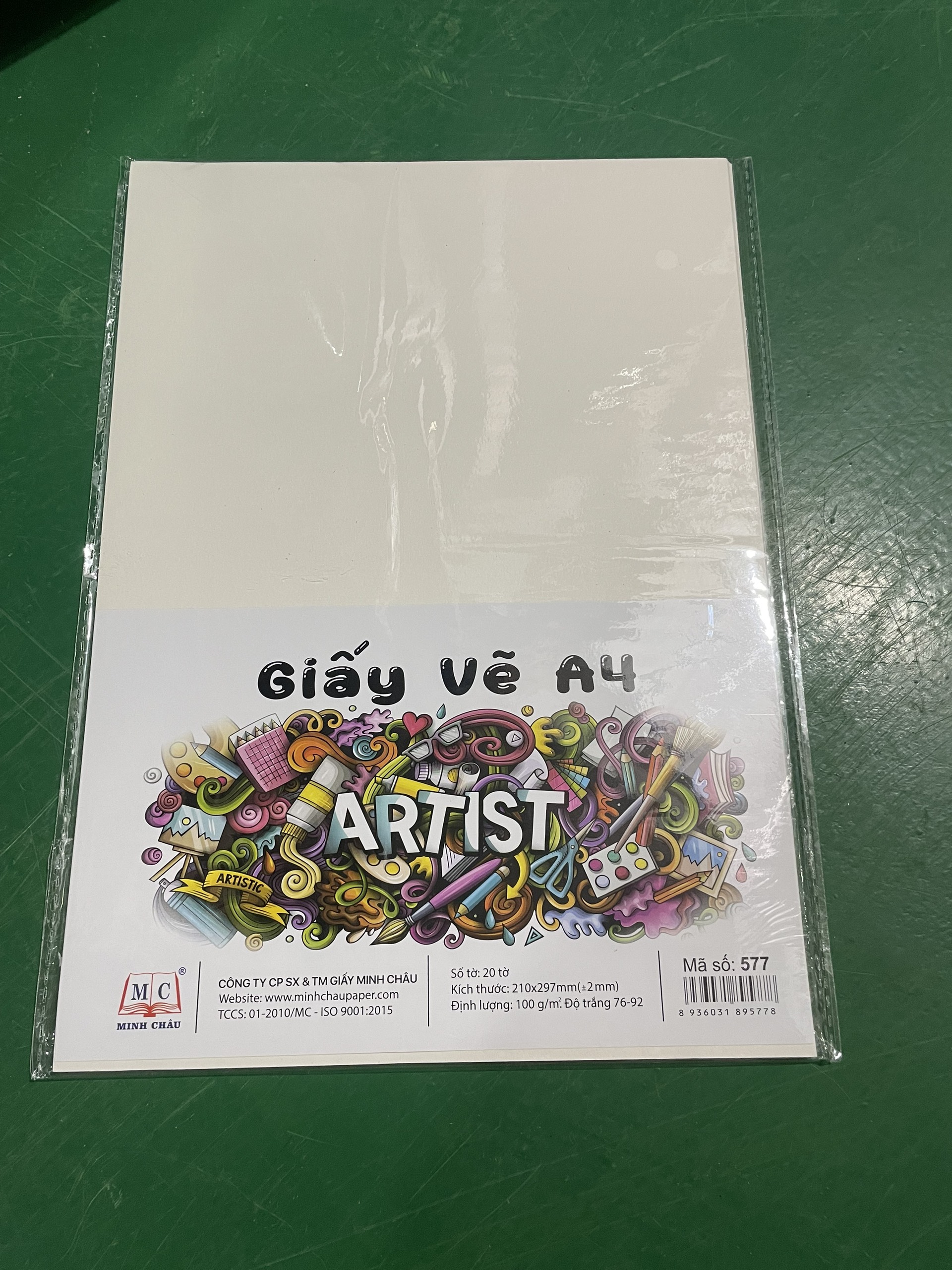 Giấy vẽ a4 minh châu định lượng 100gsm mc 577