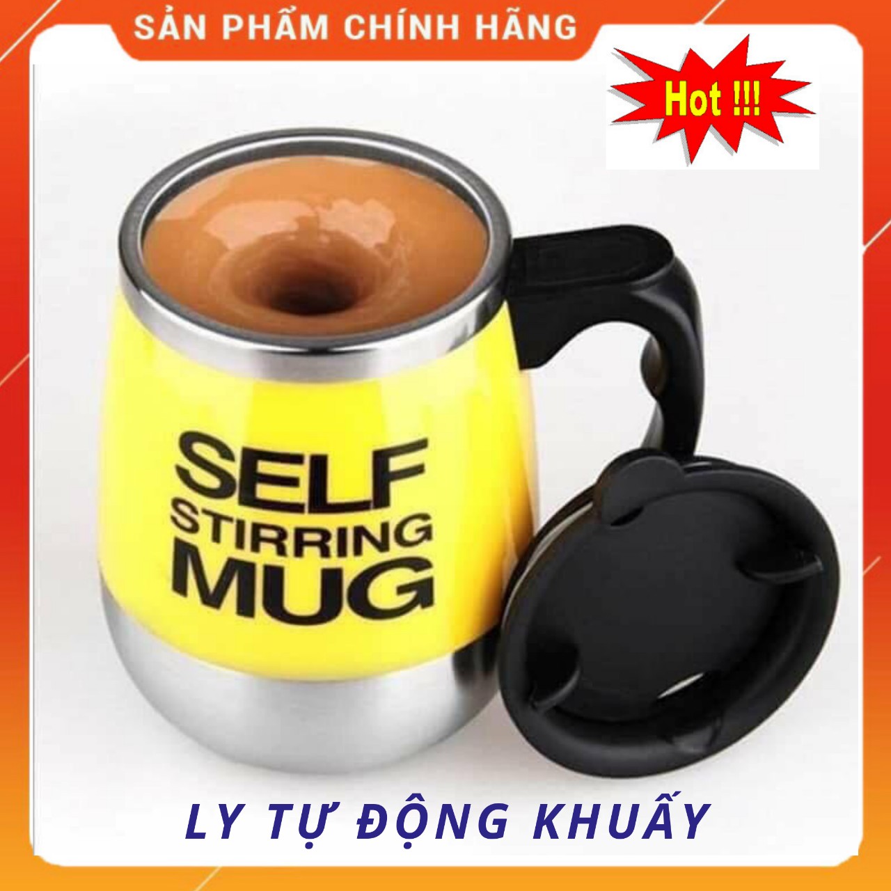 CỐC PHA CAFE TỰ KHUẤY - LY TỰ ĐỘNG KHUẤY CAFE THÔNG MINH LÕI INOX