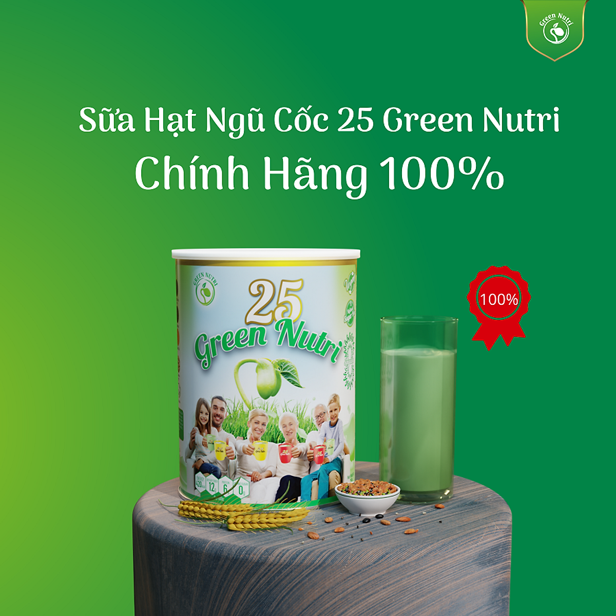 Sữa Bột ngũ cốc 25 loại hạt Green Nutri 750g