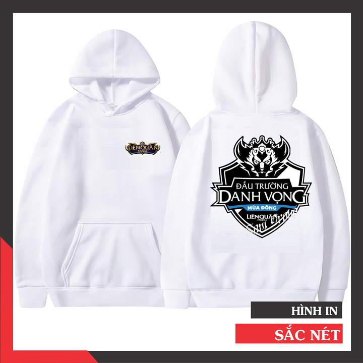 Áo Hoodie Liên Quân Mobile Nỉ Màu Trắng Đấu Trường Danh Vọng Cực Chất
