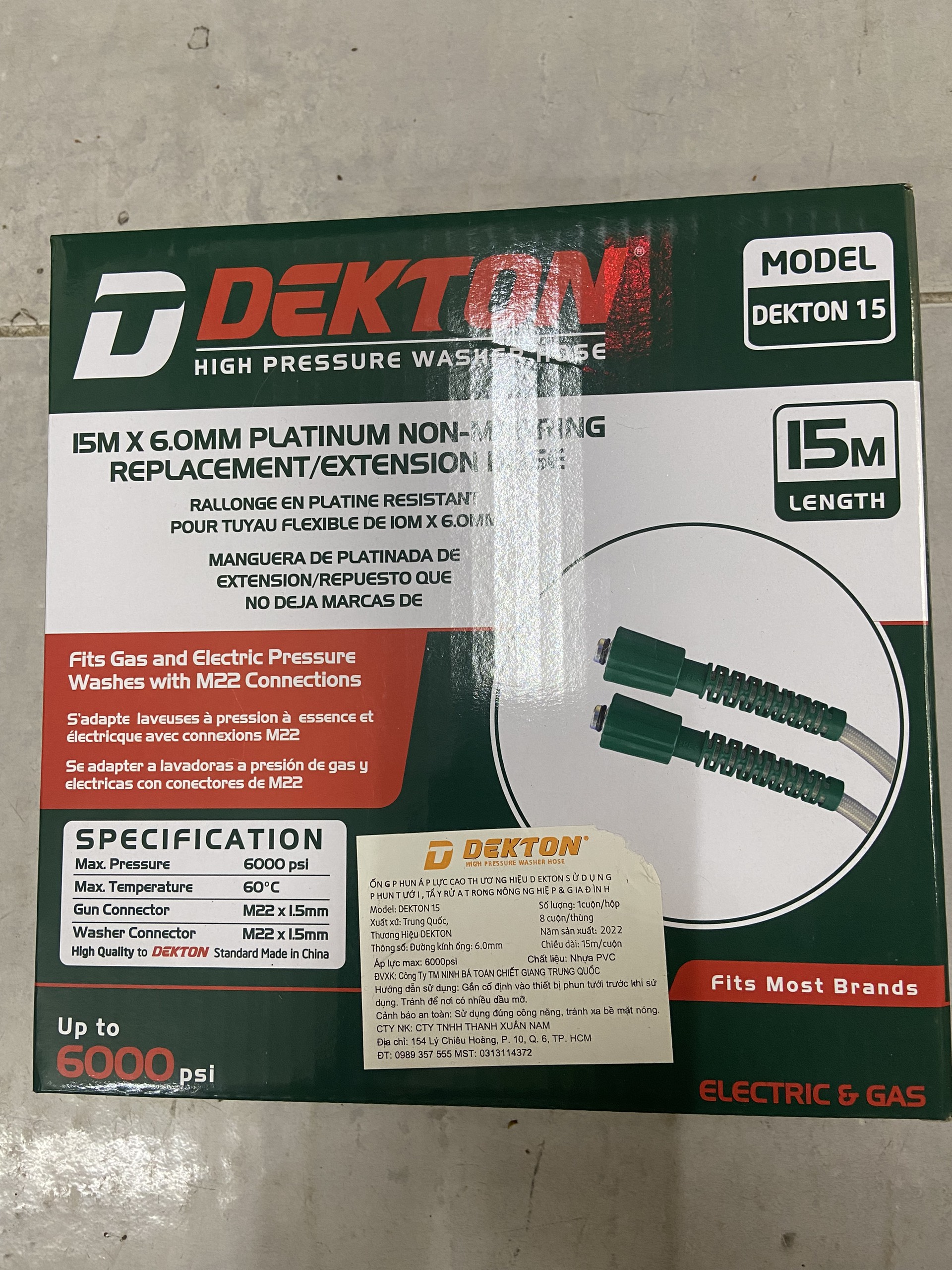 Dây Máy Xịt Rửa  Dekton 10-20M