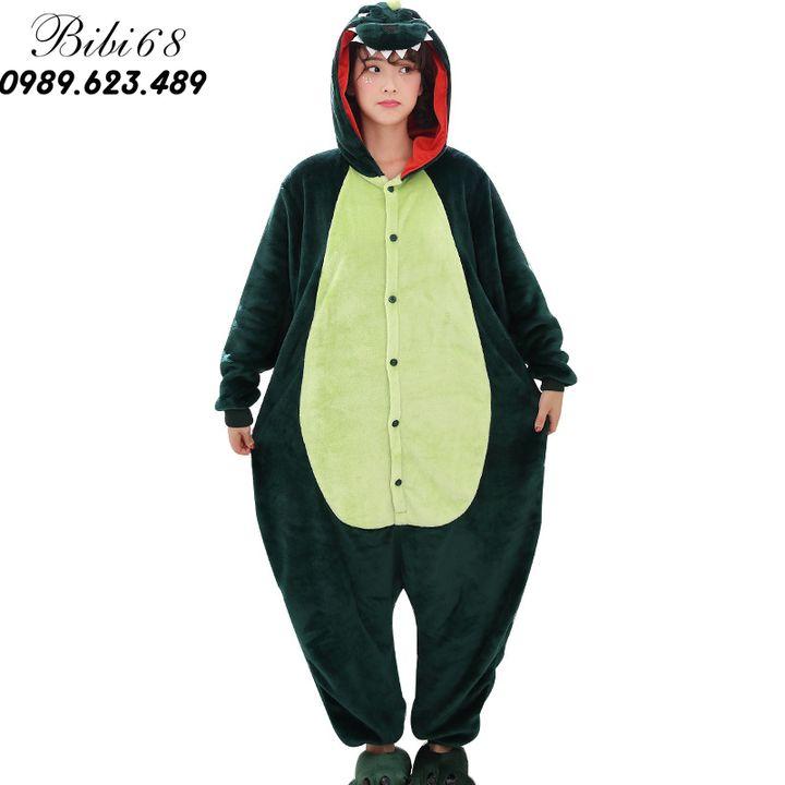 Bộ đồ hình thú liền thân Khủng Long xanh Pijama lông Động Vật Hoạt Hình Cosplay nhiều màu đón giáng sinh độc và lạ nhimshop 1901