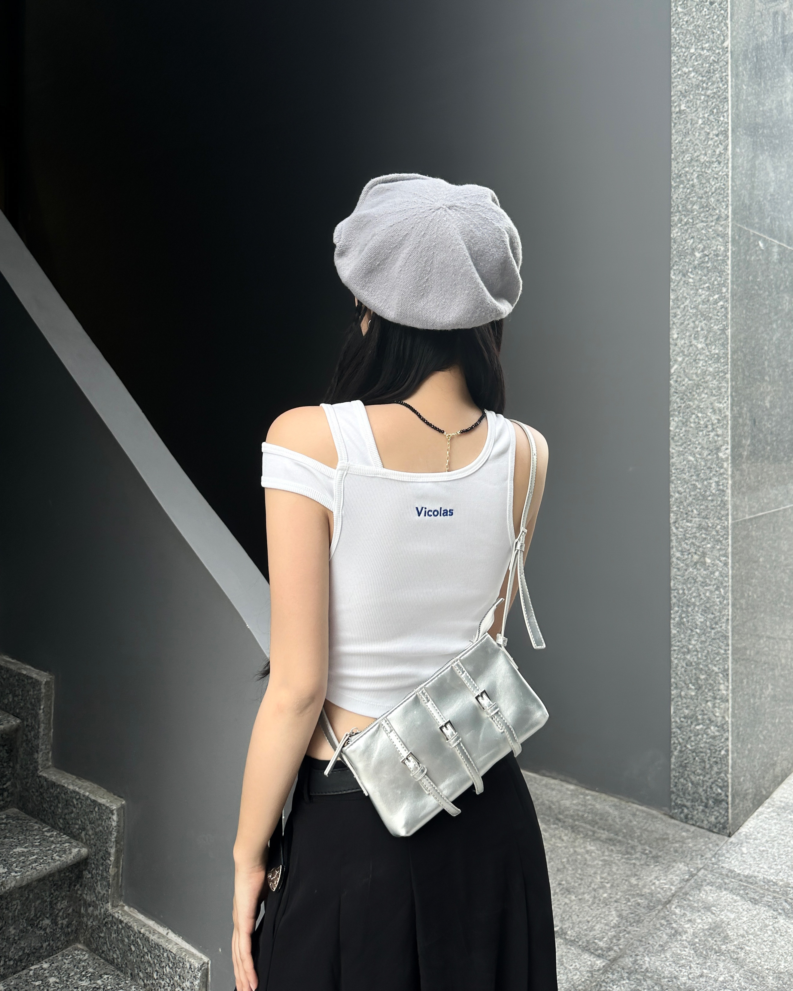 Áo croptop kiểu nữ Vicolas trễ vai chất thun gân - VICO2 HOVER CROPTOP