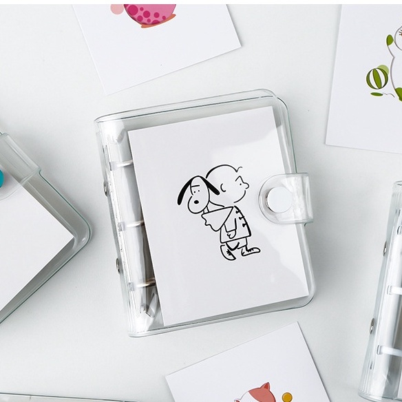 Set Sổ còng Binder Handbook Mini (3 lỗ) nhựa trong PVC