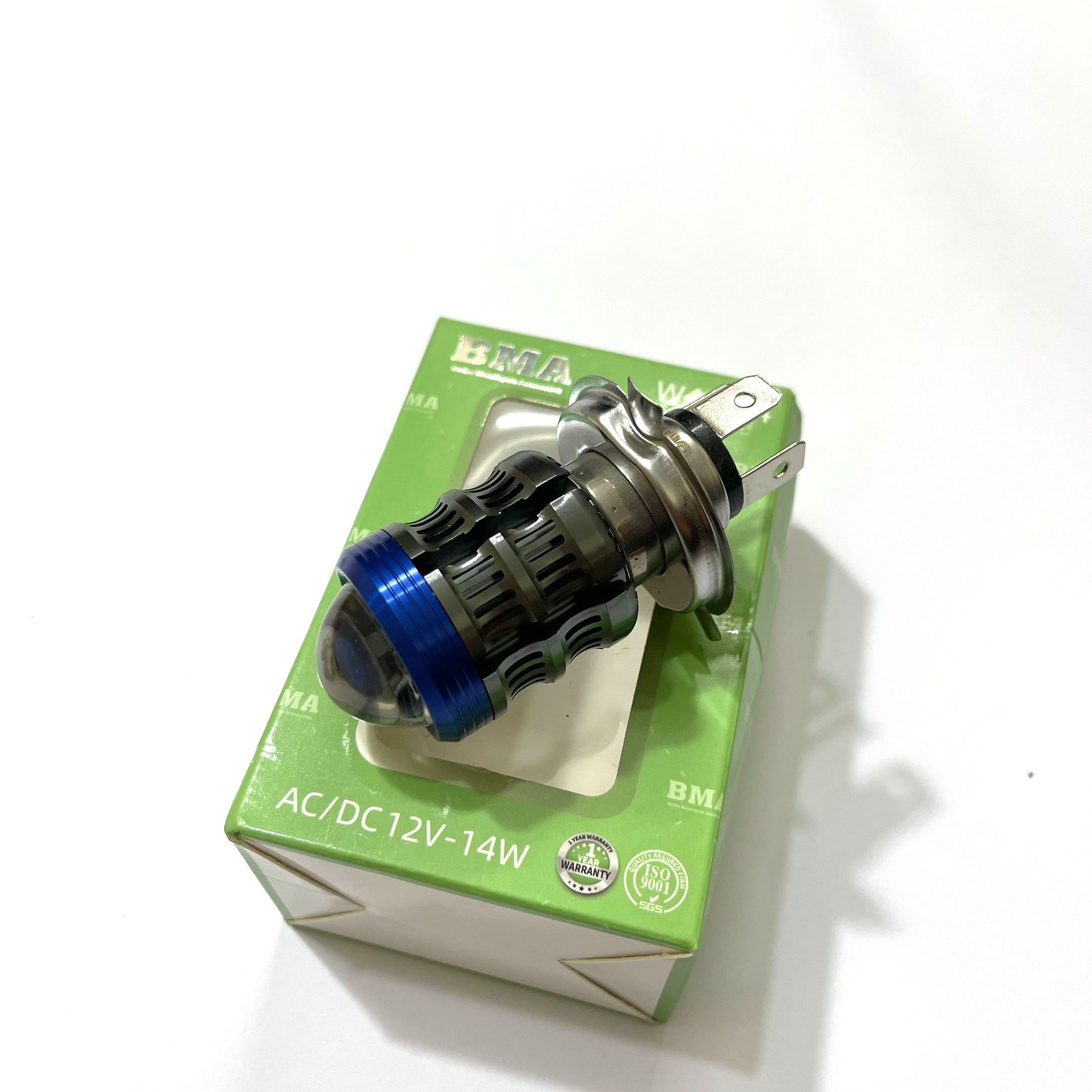 Đèn pha led bi cầu bma chân h4, 3 chân, 2 chế độ cos vàng pha trắng siêu sáng
