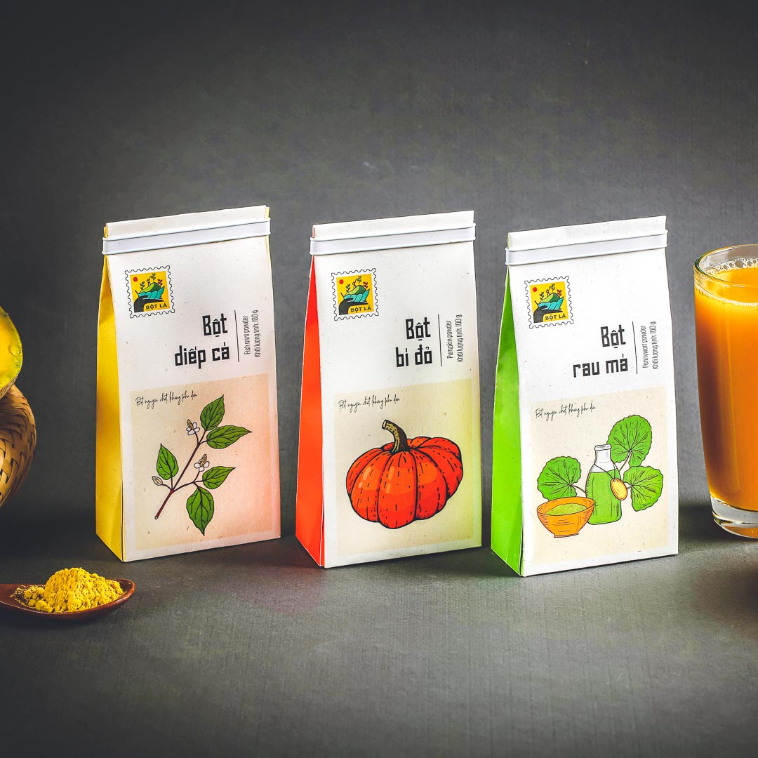 Bột bí đỏ Bột Lá, 100g, bịch, mẫu hanko