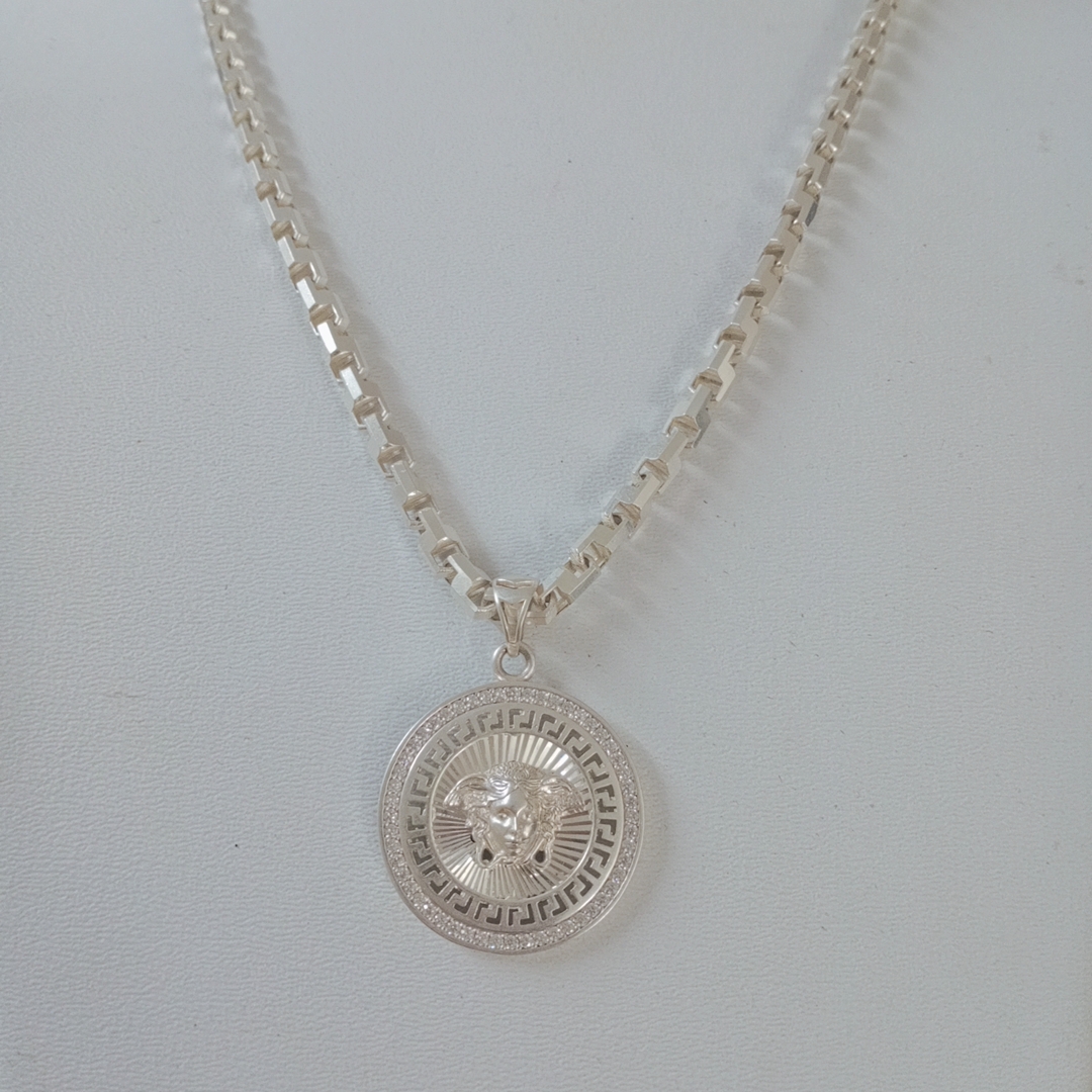 Dây chuyền bạc nam mặt VERSACE