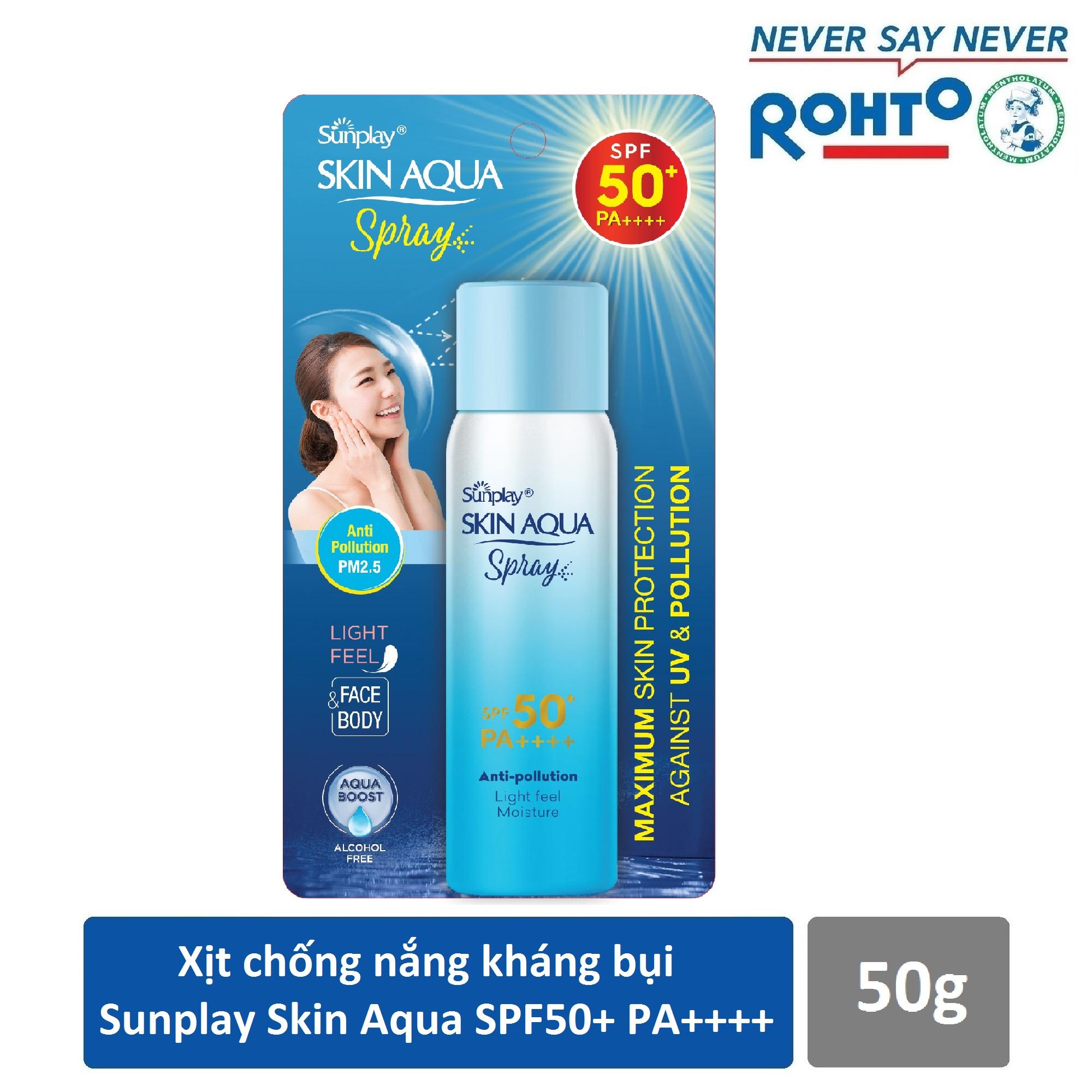 Kem chống nắng dạng xịt kháng bụi Sunplay Skin Aqua Anti Pollution Spray SPF50+ PA++++ 50g