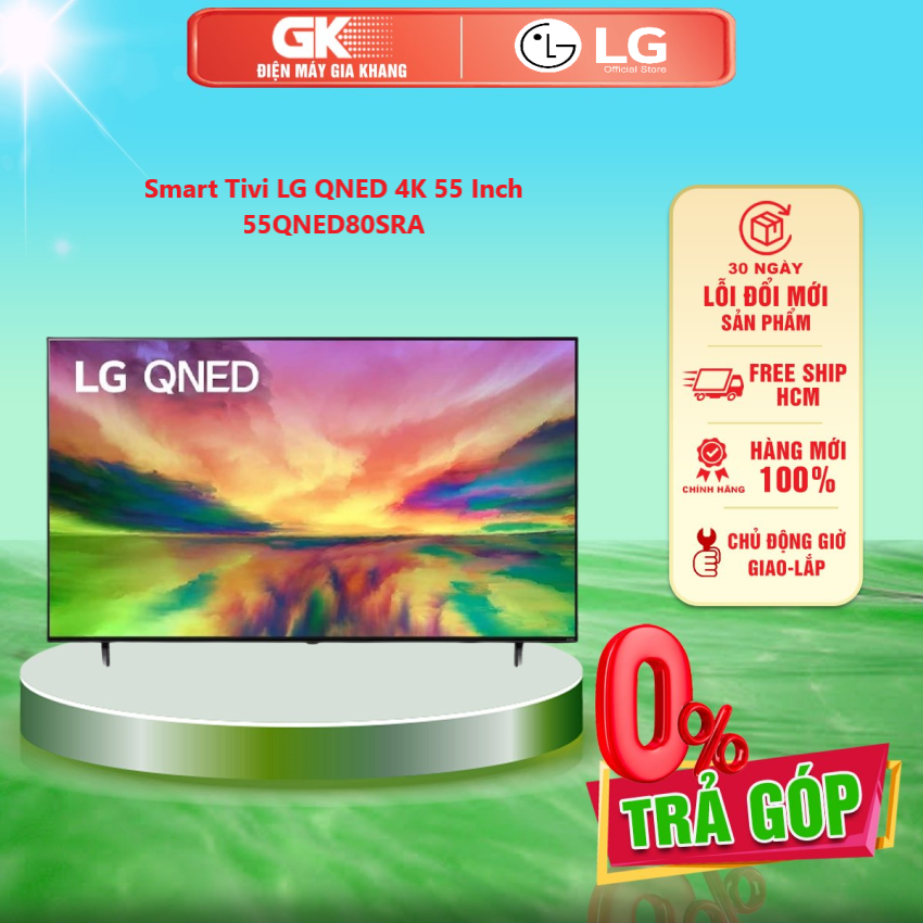 Smart Tivi LG QNED 4K 55 Inch 55QNED80SRA - Điều khiển tivi bằng điện thoại Ứng dụng LG TV Plus Remote thông minh Magic Remote - GIAO TOÀN QUỐC - FREESHIP HCM