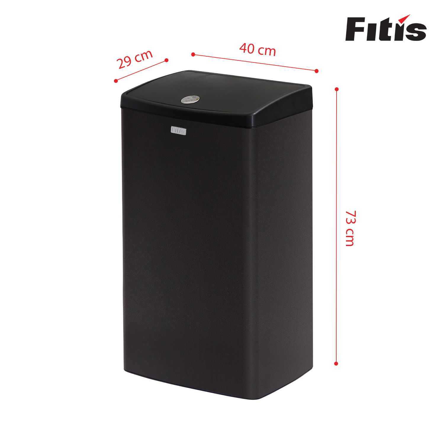 Thùng Rác Fitis Mega - Vuông Nhấn Cao (40L)