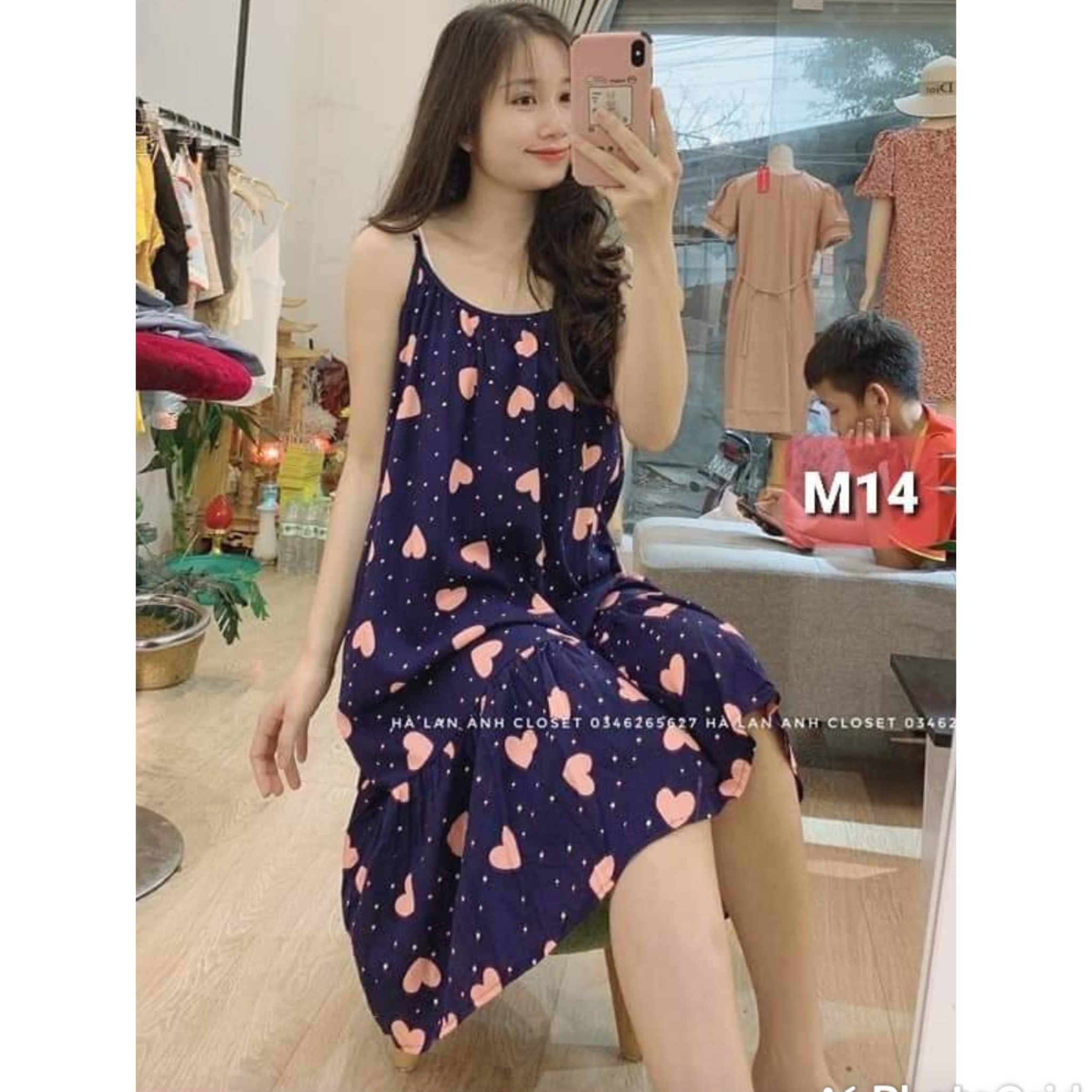 Váy lanh lụa bigsize đến 70kg, cho cả mẹ bầu-váy bầu,đầm bầu hè