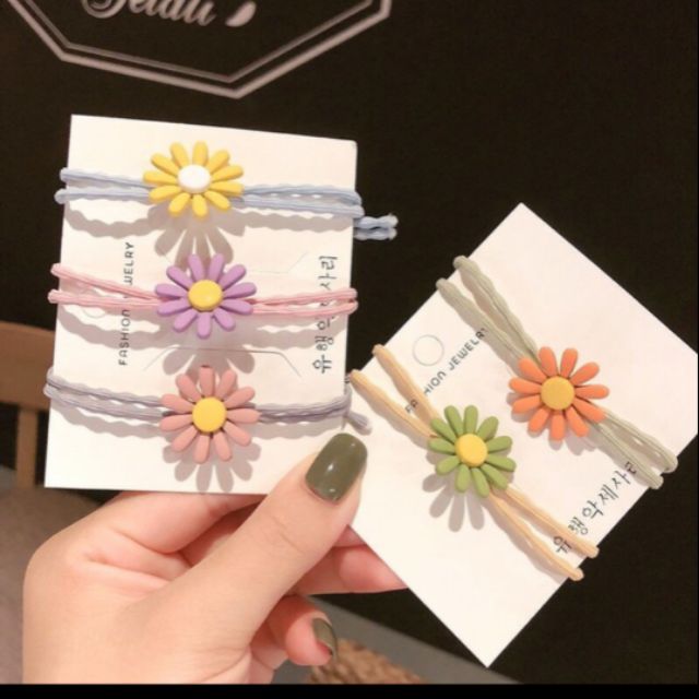 [ SIÊU XINH ] - COMBO 5 DÂY CỘT TÓC HÌNH HOA MẶT TRỜI SIÊU CUTE