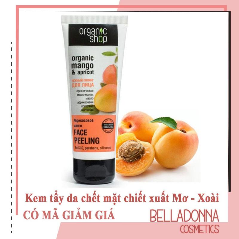 Kem tẩy da chết cho mặt chiết xuất Mơ - Xoài Organic Shop Mango & Apricot 75ml