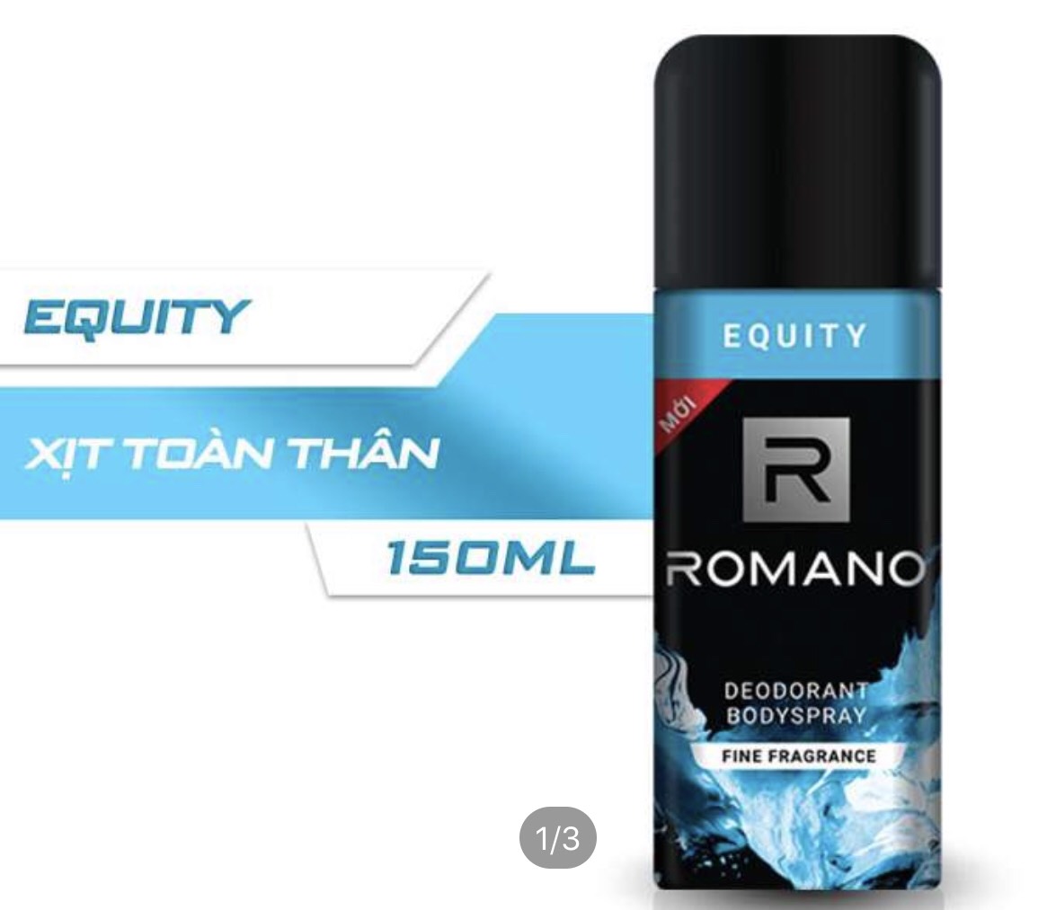Xịt Khử Mùi Toàn Thân Romano 150ml