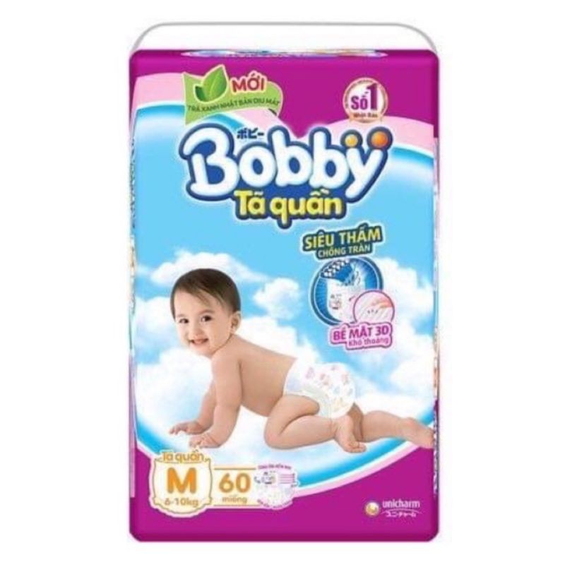 # xả kho#(tặng thêm 3 miếng) Tã quần Bobby M60/ L54/ XL62 ( date 2022)