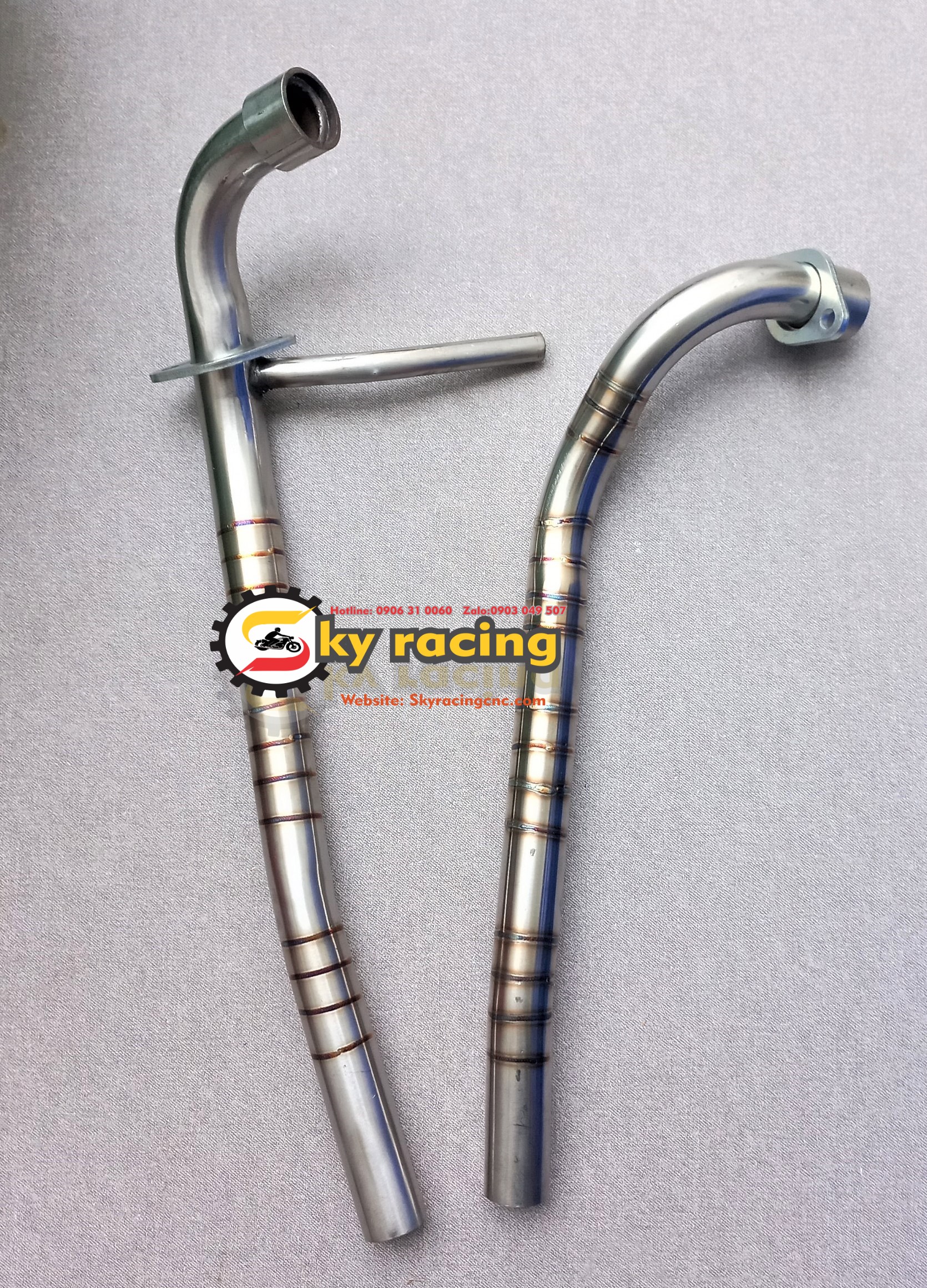 Cổ pô inox 304 vảy cá gắn cho xe sirius 110 xc