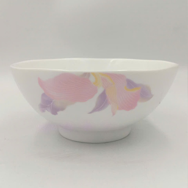 Tô canh viền vàng họa tiết dải lụa hồng  16 cm Sứ long phương cao cấp