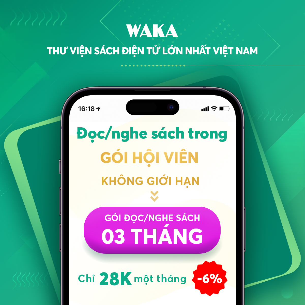 Thẻ đọc sách điện tử Waka 03 tháng