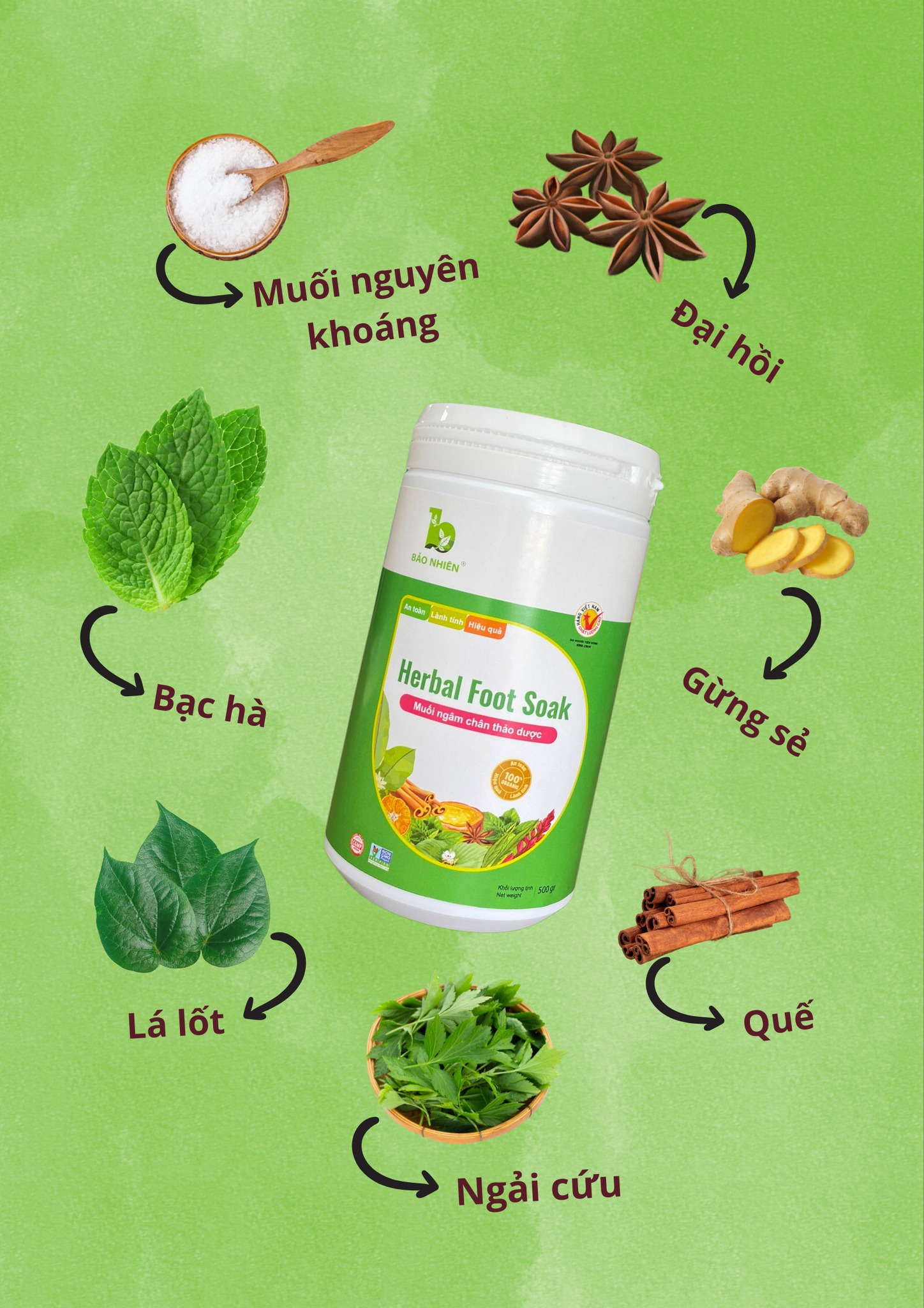 Muối ngâm chân thảo dược _ Klt: 500gr
