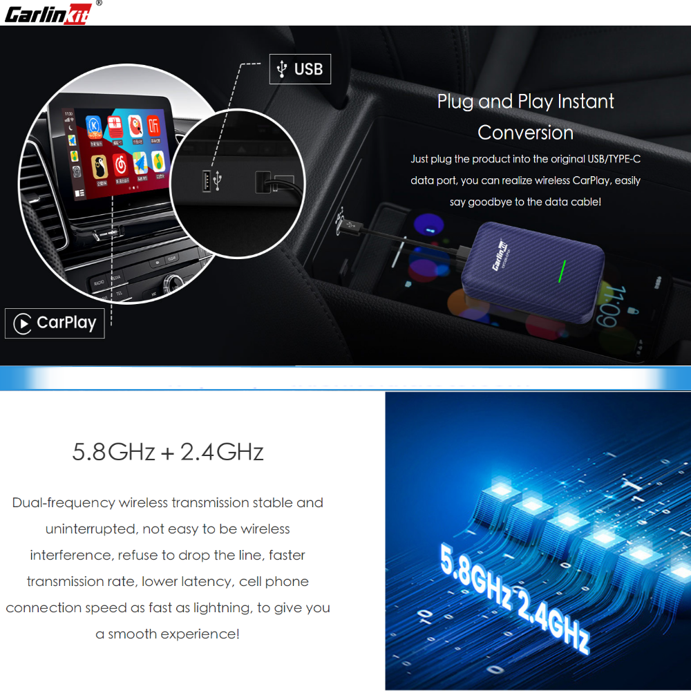 CARPLAY VÀ ANDROID AUTO KHÔNG DÂY CARLINKIT 4.0 CP2A