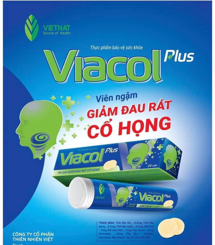 Viên ngậm đau họng Viacol Plus
