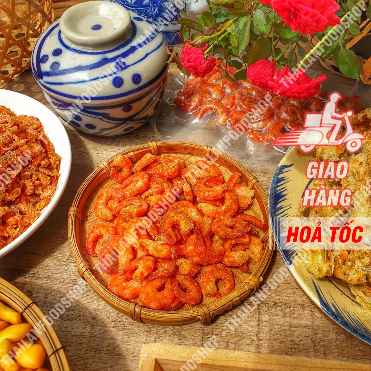 Tôm Biển Tươi Sấy Mộc Size To (Ăn Liền) Túi 100Gram (Hút Chân Không)