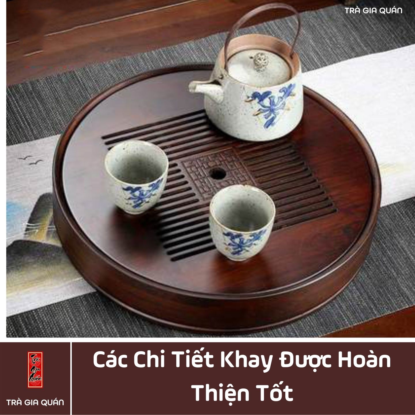 Khay Trà Tre Cao Cấp Tròn KT 09