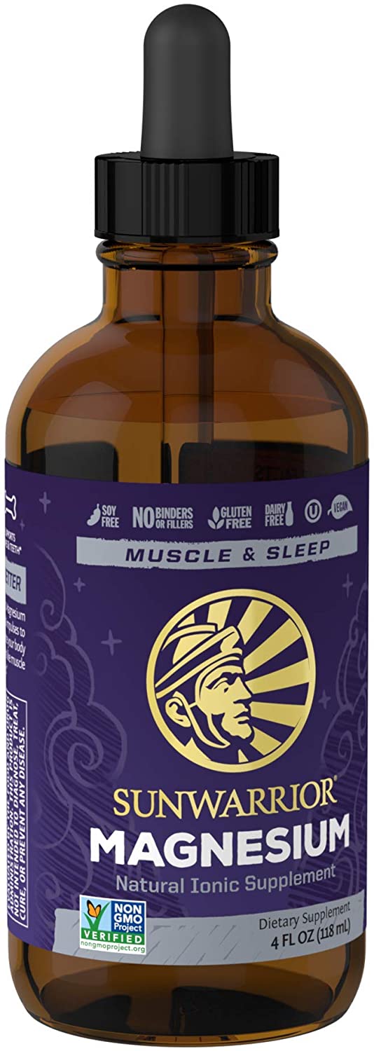 Sunwarrior Magnesium Natural Ionic Liquid Supplement Drink Additive Features Trace Minerals to Support Brain, Heart & Muscle