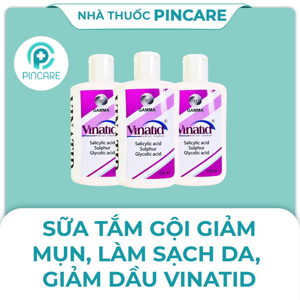 Sữa rửa mặt & tắm gội vinatid gamma 150ml cho da mụn - nhà thu.ốc pincare