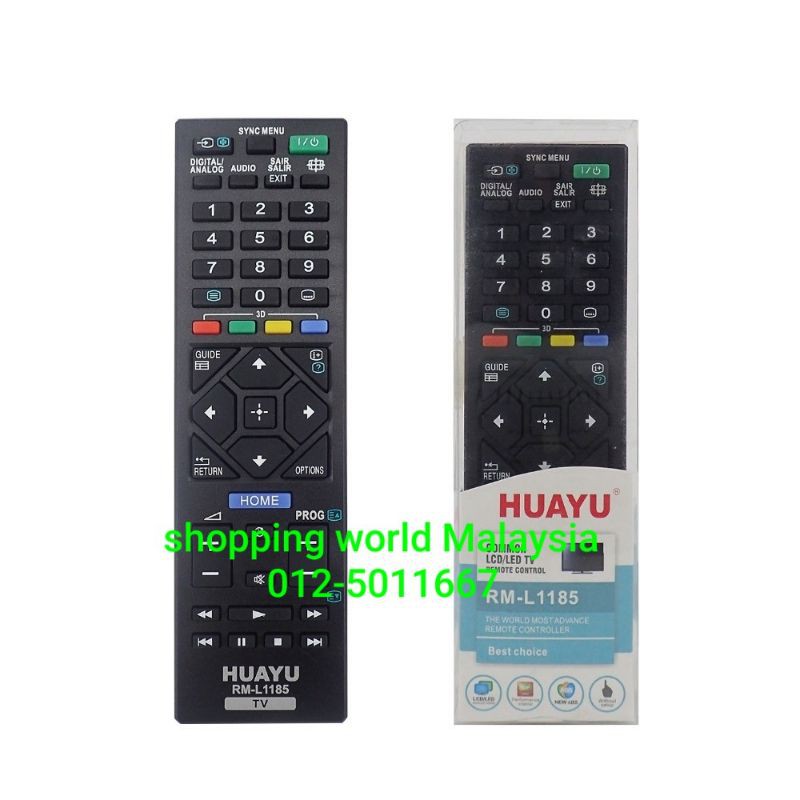 Huayu RM-L1185 Remote Control for Sony LEDLCD TV