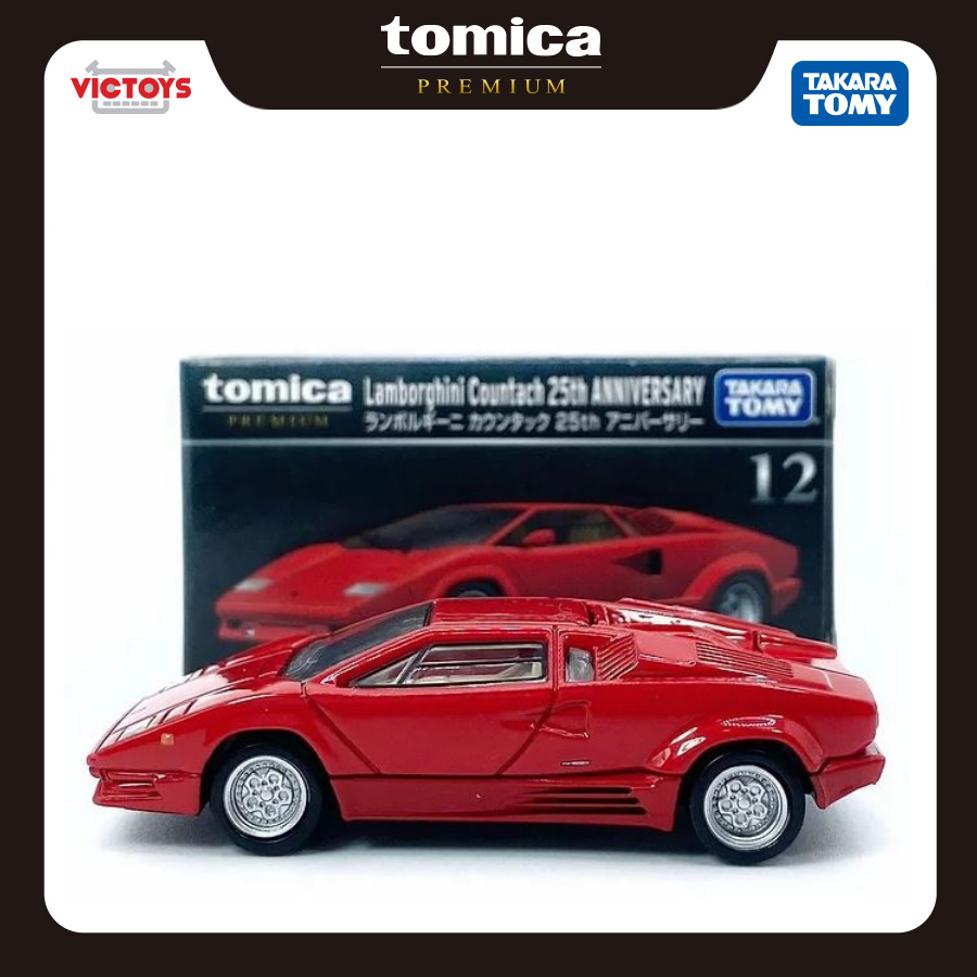 Xe mô hình Tomica Premium Số 12 LAMBORGHINI COUNTACH 25TH ANNIVERSARY Full  box - Victoys 