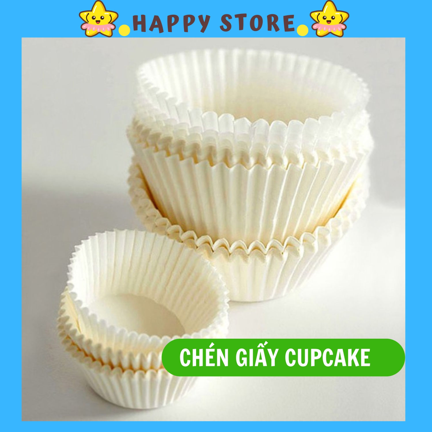 Chén giấy nến Cupcake trắng lót nướng bánh