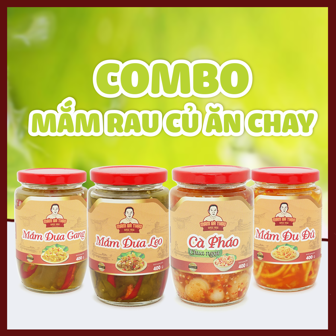 COMBO MẮM RAU CỦ ĂN CHAY (Mắm Cà Pháo, Dưa Leo, Dưa Gang, Đu Đủ)