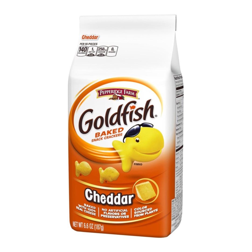 Bánh cá vị phô mai, goldfish, baked snack crackers, cheddar, 6.6 oz
