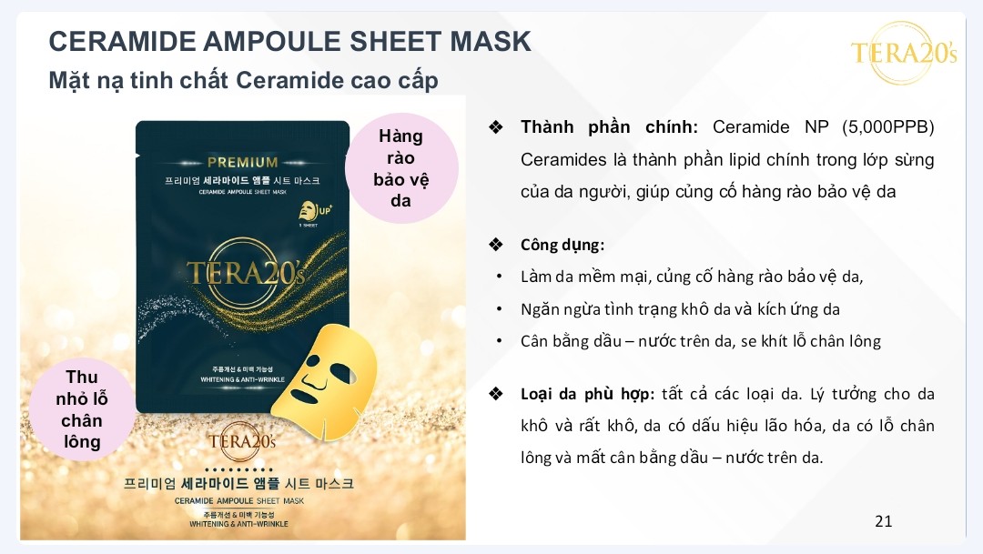 Mặt nạ tinh chất CERAMIDE cao cấp TERA20's