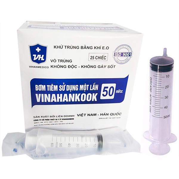 Bơm Tiêm cho ăn 50ml đầu lớn Vinahankook 50cc