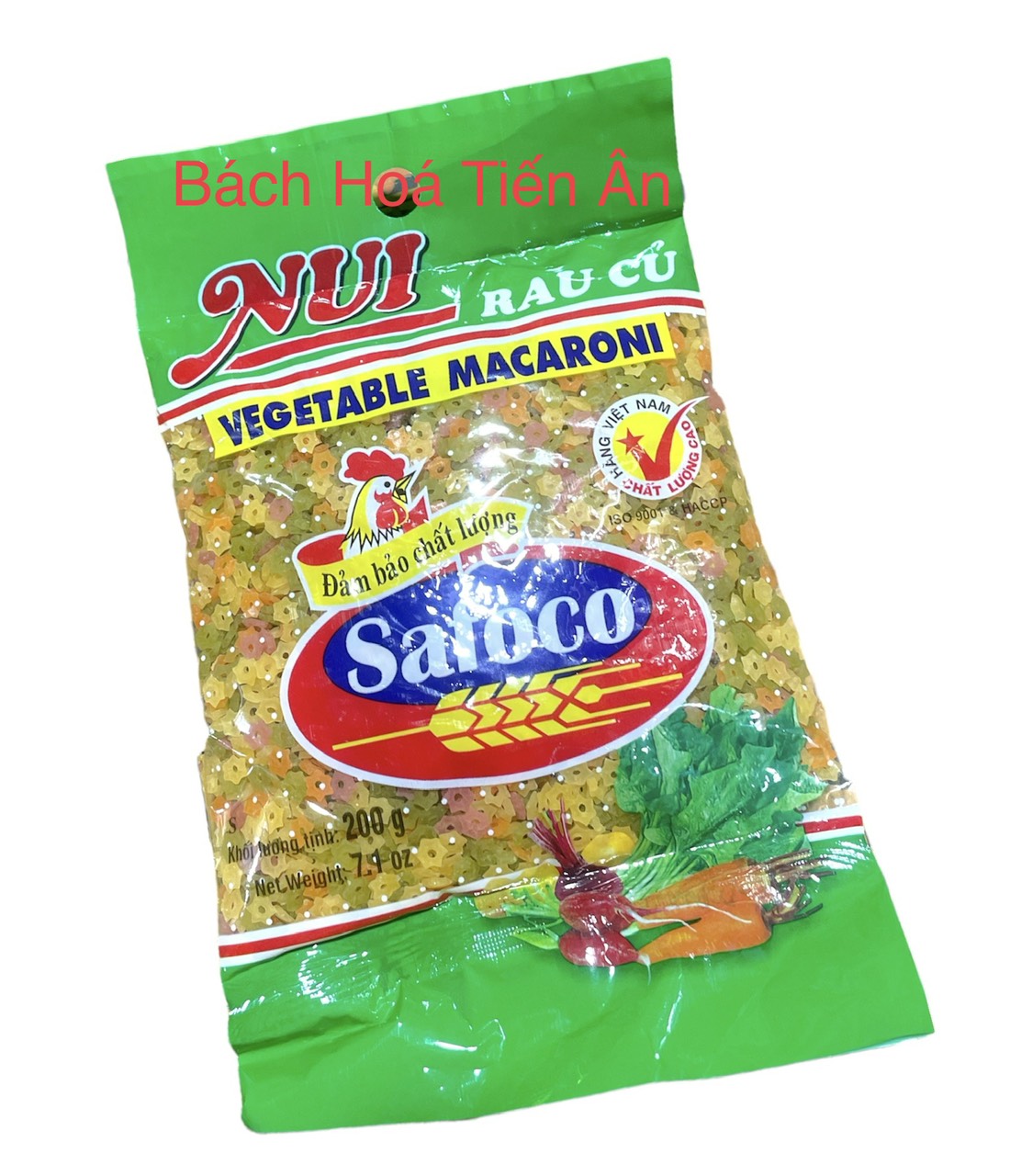 Nui rau củ safoco macaroni 200g