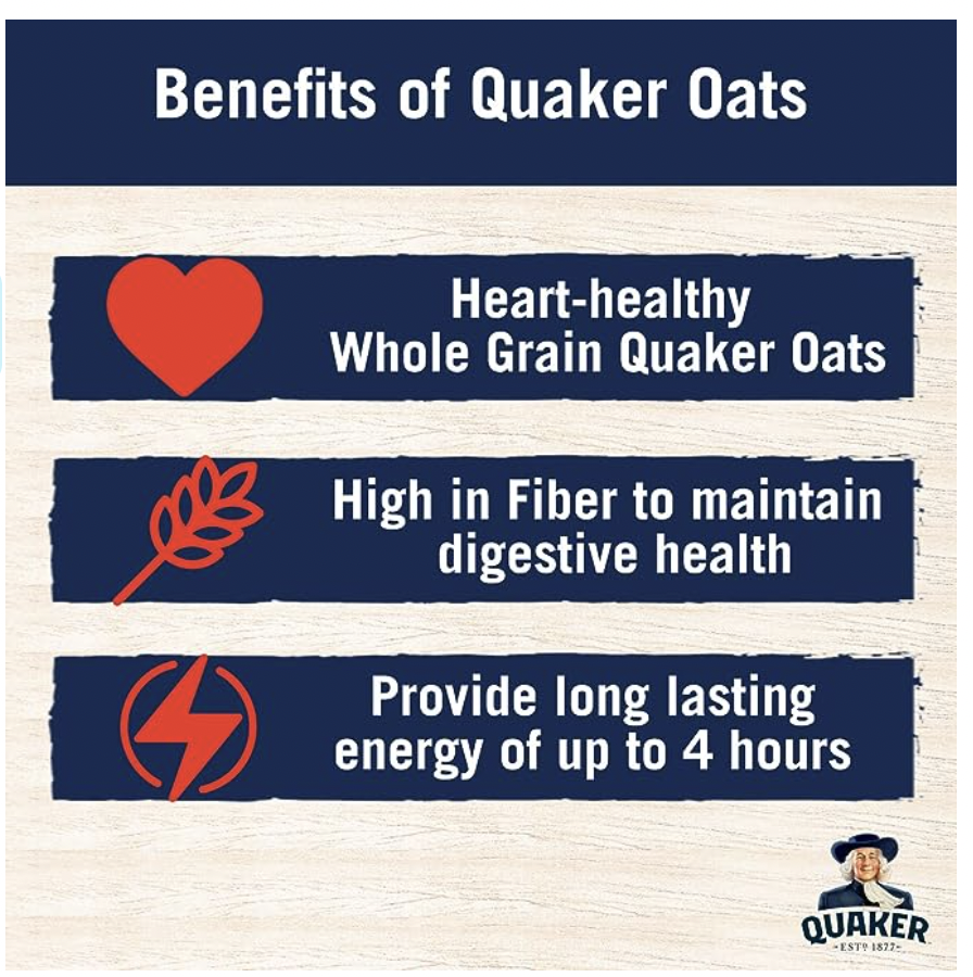 Bột Yến Mạch Quaker 100% Nguyên Cám  - Ăn liền